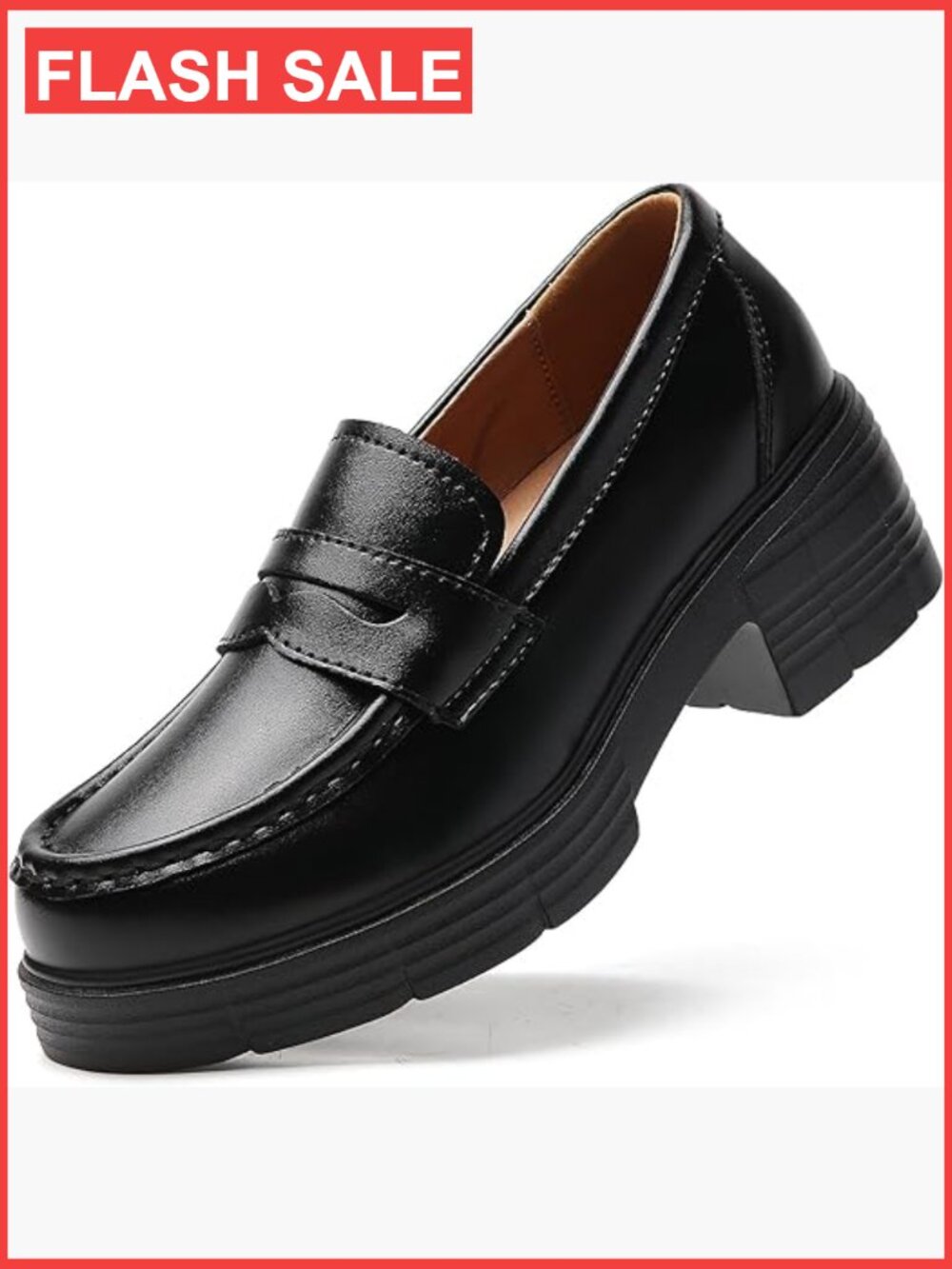 Platform Chunky Loafers Slip-On Business Casual Comfort Shoes